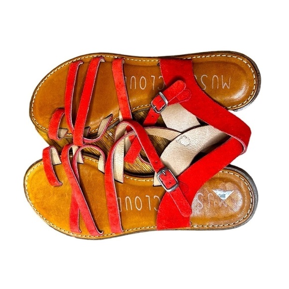 Musse & Cloud Red Strappy Gladiator Sandals - Picture 3 of 8